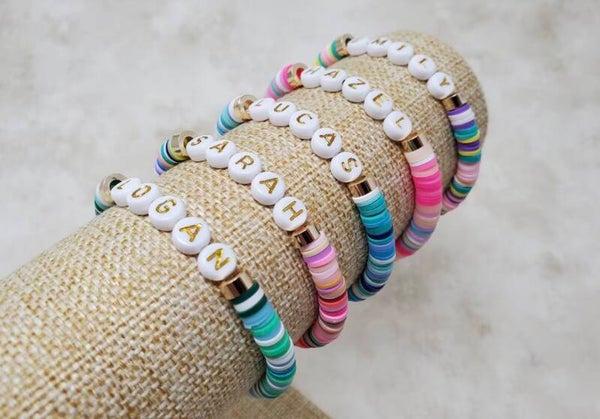 custom name, random color bracelet
