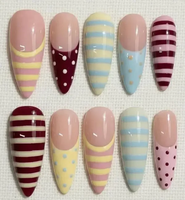 y2k plain sharp almond nails