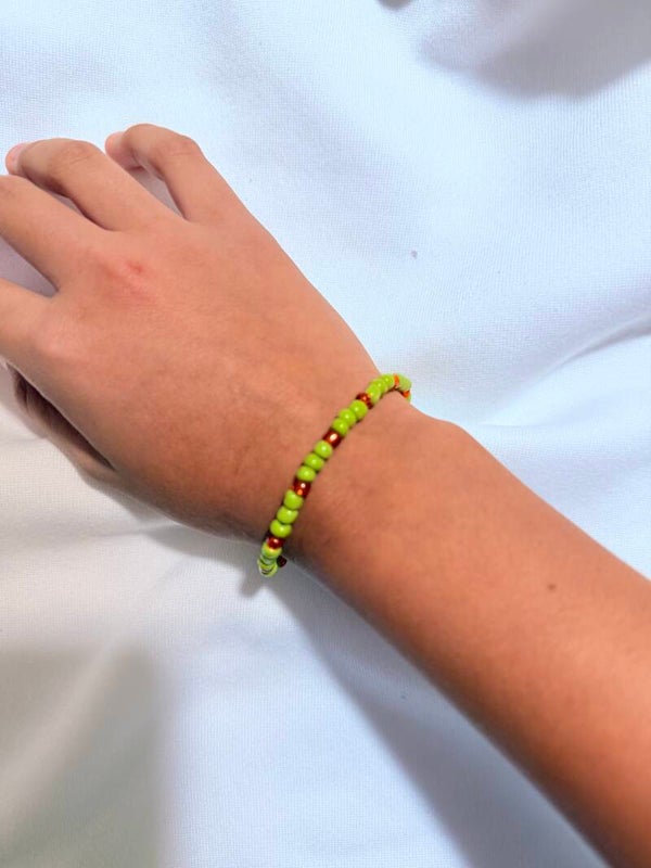 Fall Candy-apple themed bracelet