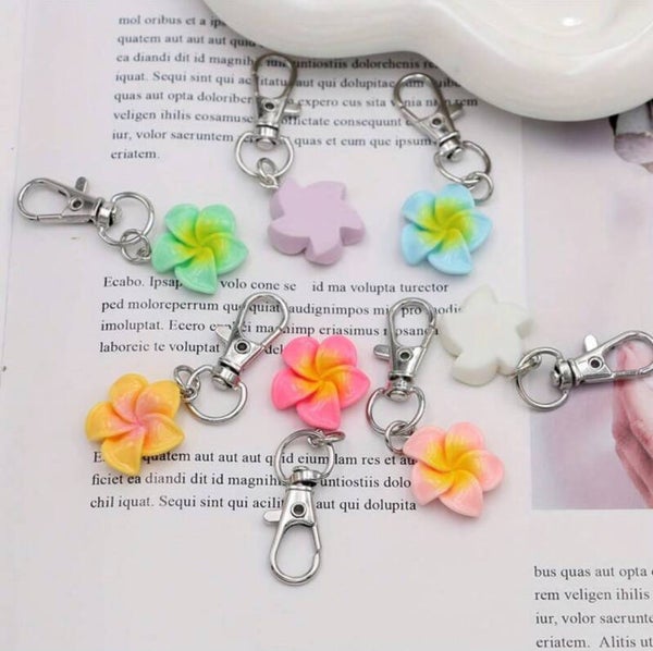 Hibiscus summer flower bag charm