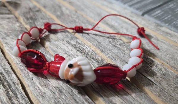 Red Cheerful Santa Adjustable Bracelet