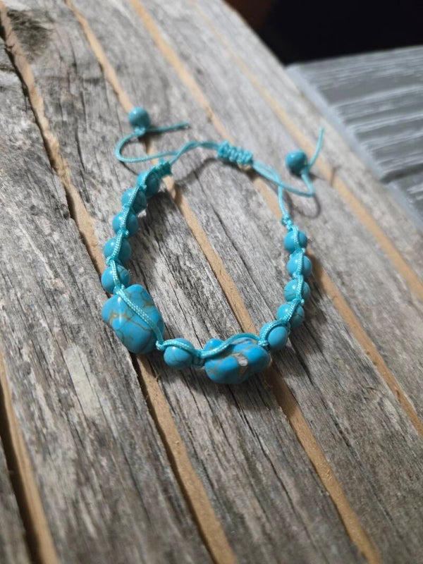 Turquoise Macrame adjustable Bracelet