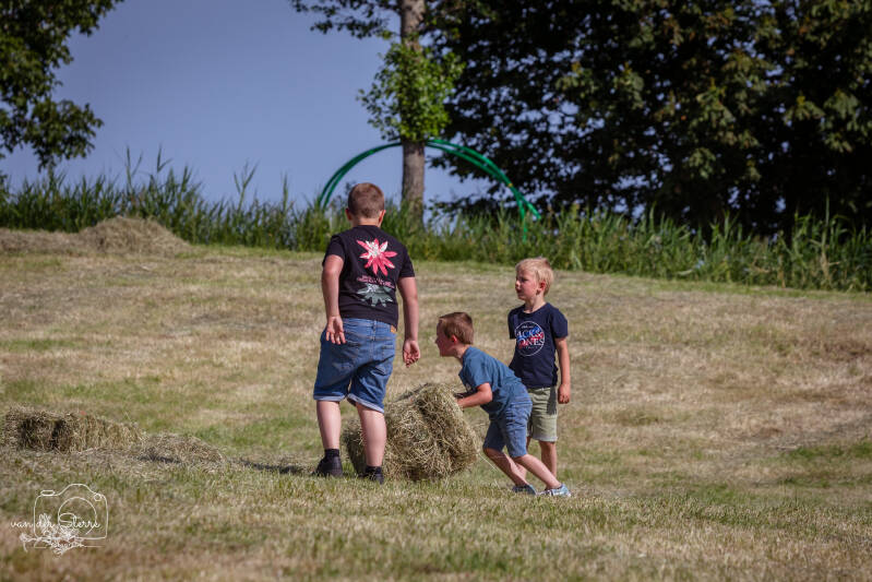 Agrarische fotografie tijdens het hooien