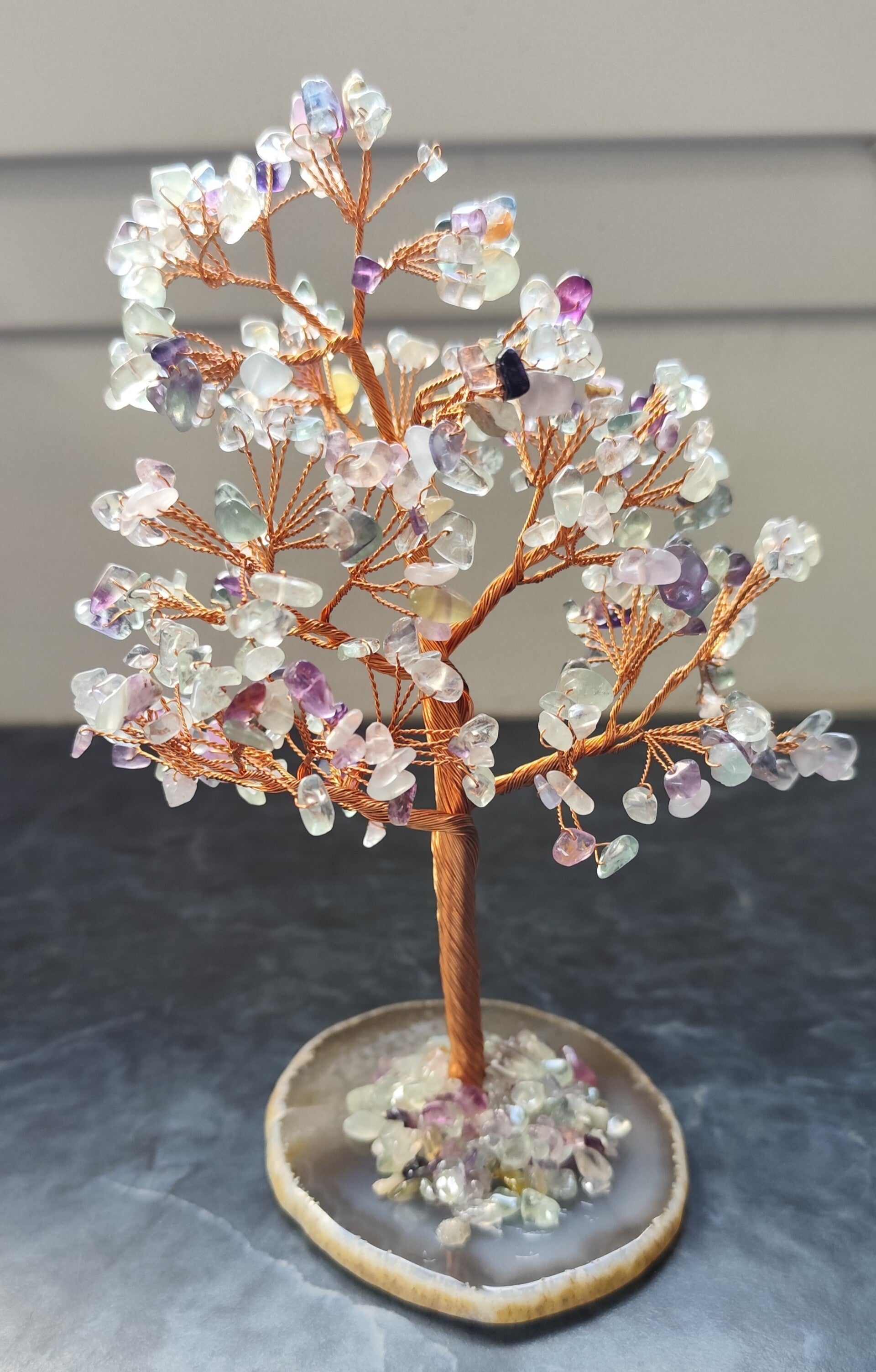 Arbre de vie Fluorite sur son socle en agate