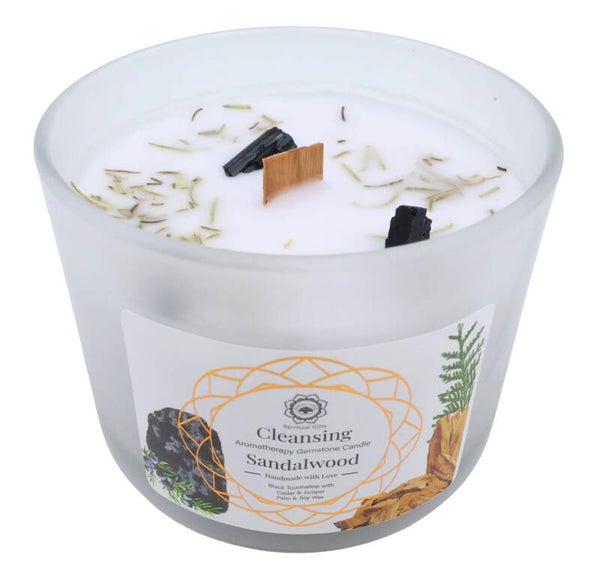 Bougie Nettoyage : bois de Santal et tourmaline noire