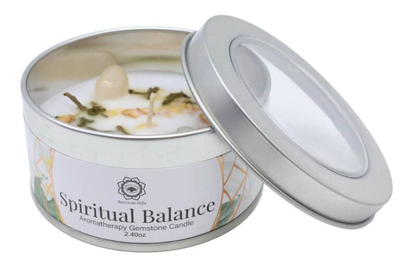 Bougie équilibre spirituel : jasmin et cristal de roche