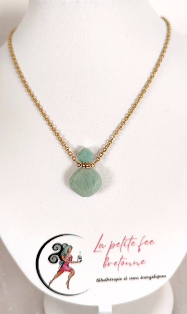 Pendentif fiole en aventurine verte