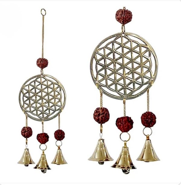 Carillon à vent fleur de vie et rudraksha