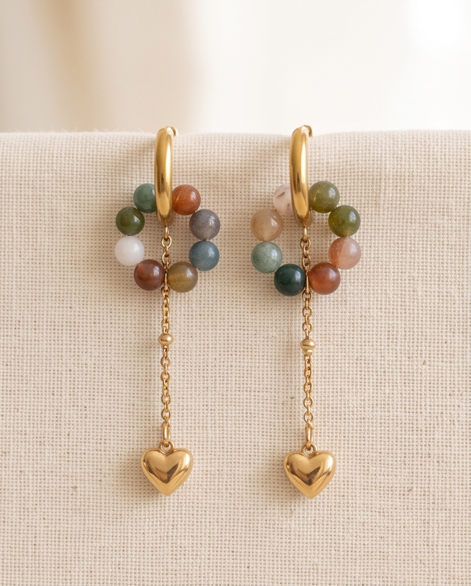 Boucles d'oreilles en Agate indienne