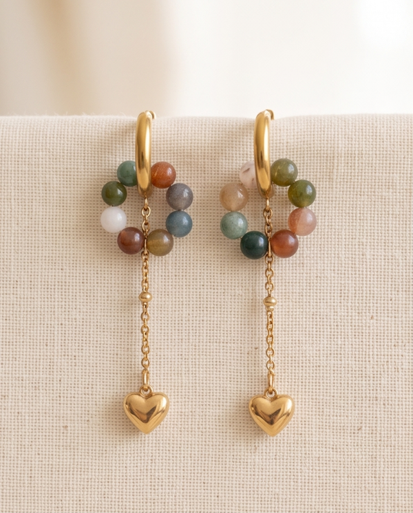 Boucles d'oreilles en Agate indienne