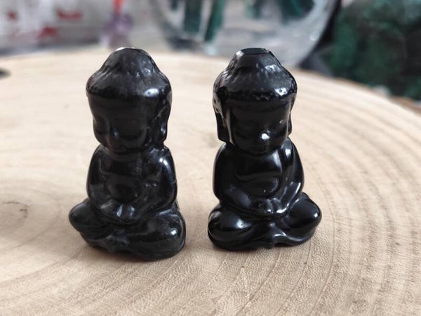 Bouddha obsidienne noire 50 mm