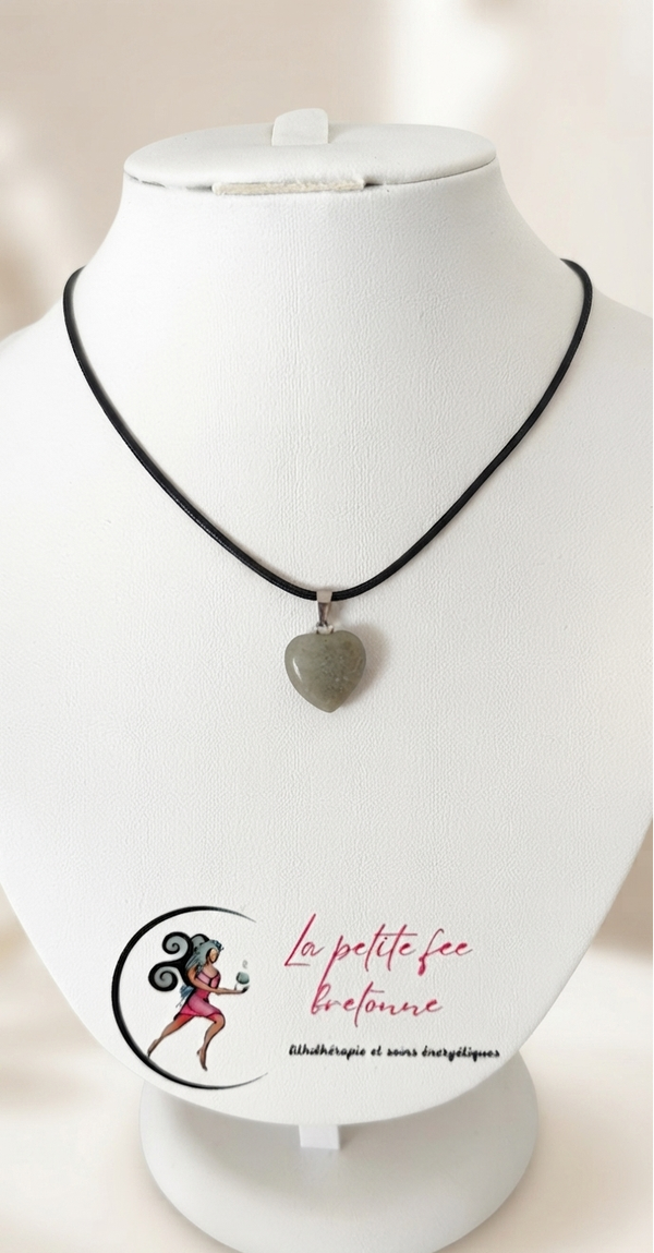 Pendentif cœur en labradorite