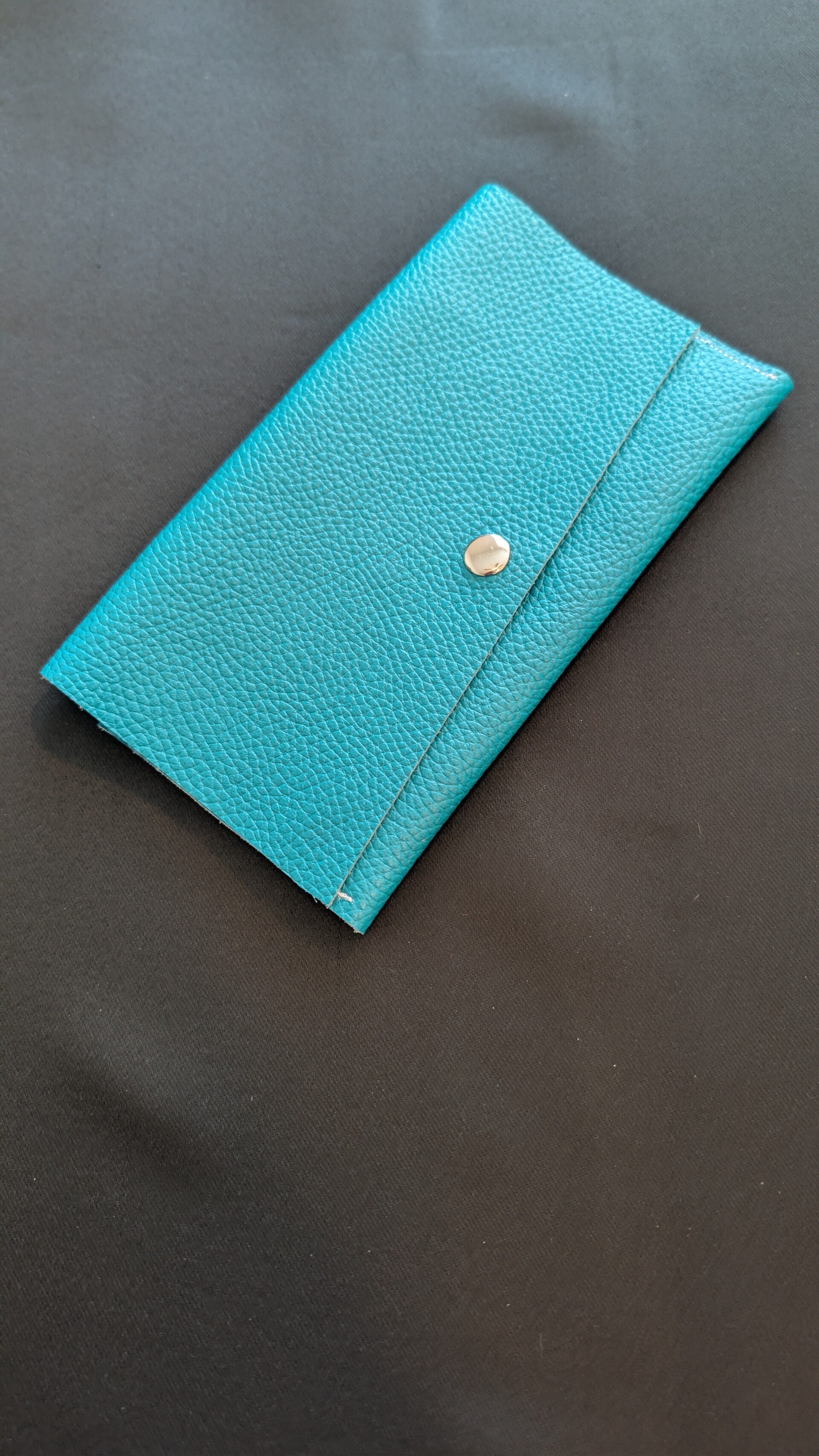 Teal Italian leather wallet
