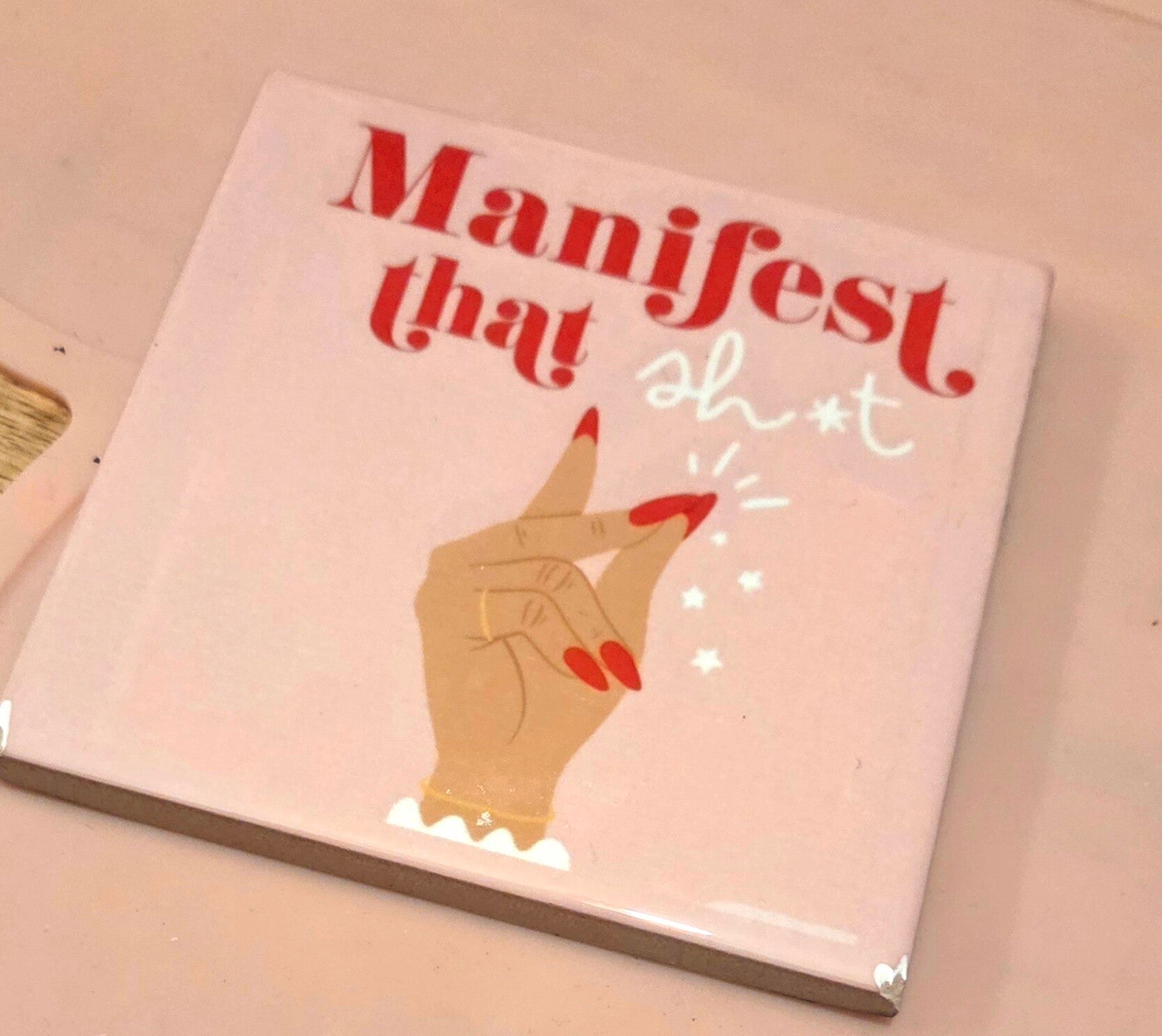 Tegeltje manifest roze