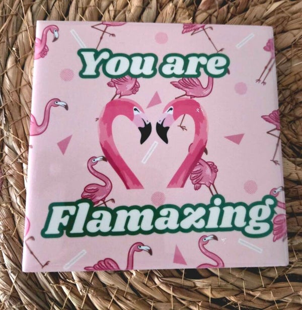 Tegeltje flamingo