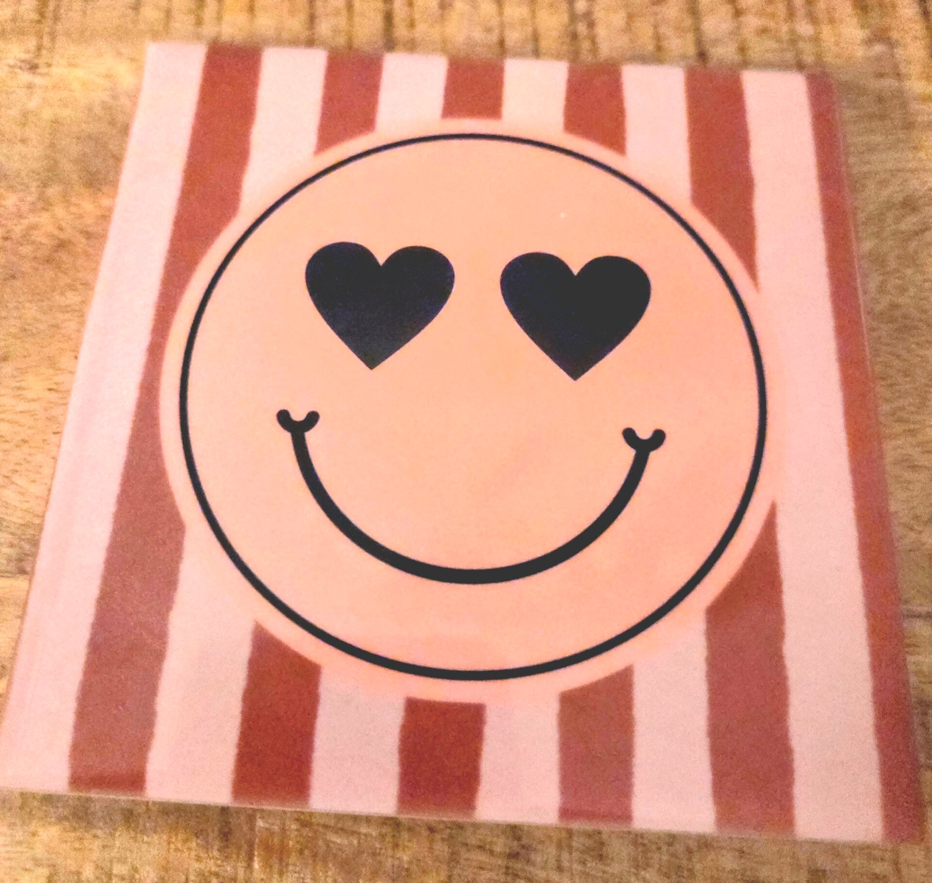 Smiley tegeltje  roze bordeaux