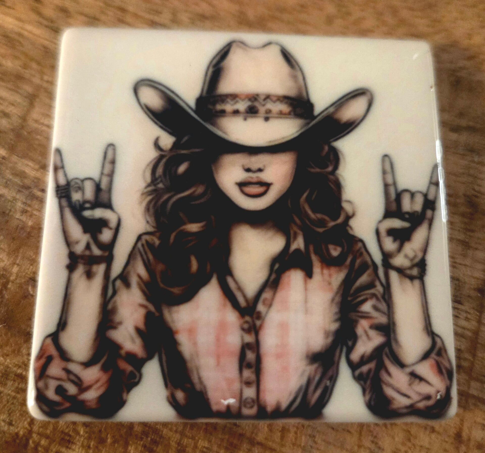 Tegeltje cowgirl