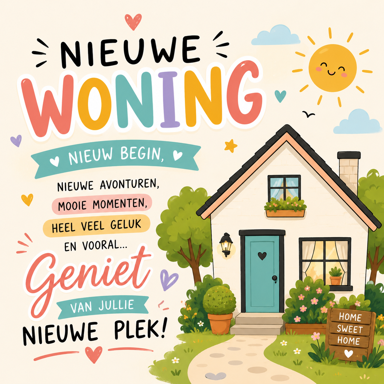 Tegeltje nieuwe  woning kleur