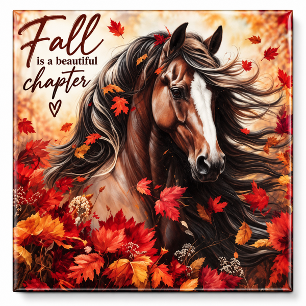Tegeltje herfst paard