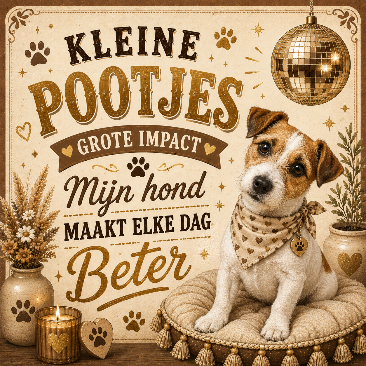 Tegeltje kleine pootjes jack russel