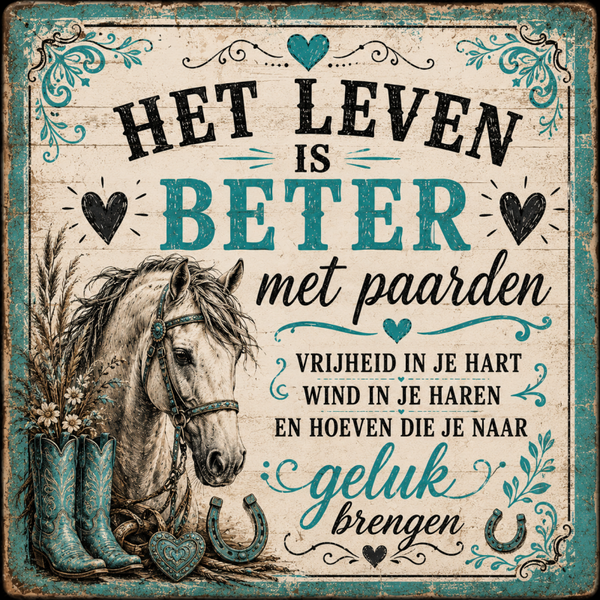Tegeltje leven is beter met paarden