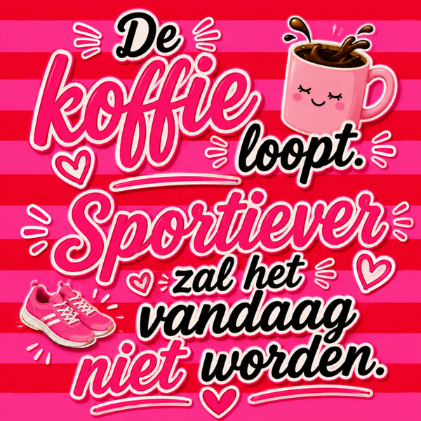 Tegeltje koffie sportief