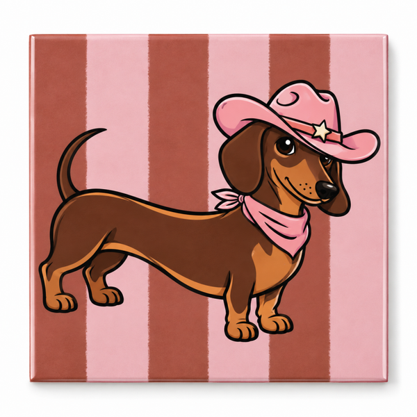 Tegeltje cowboy  teckel