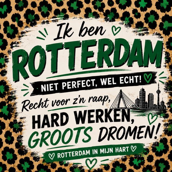 Tegeltje ik ben Rotterdam.  Groen 2