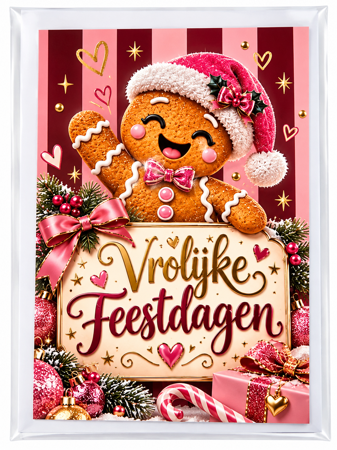 Foto wenskaart  kerst ginger bread