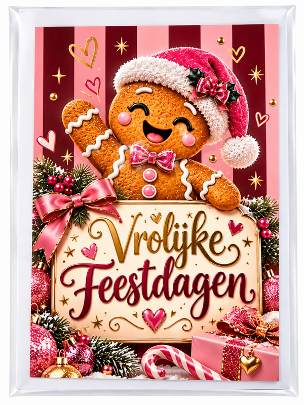Foto wenskaart  kerst ginger bread