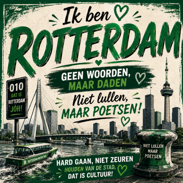 Tegeltje Rotterdam niet lallende maar poetsen