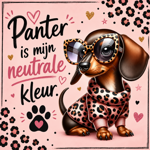 Tegeltje panter teckel