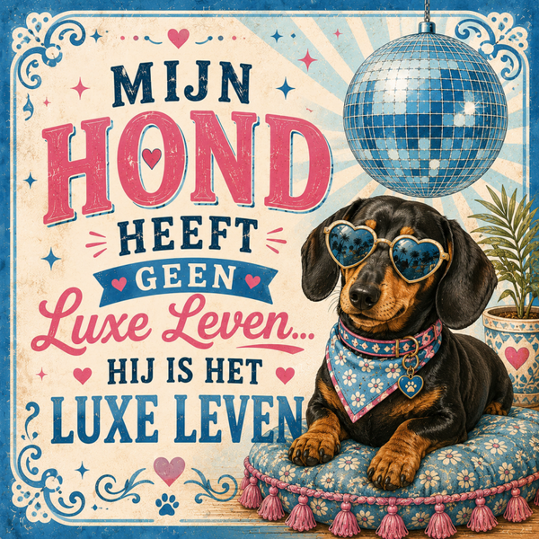 Tegeltje luxe leven teckel