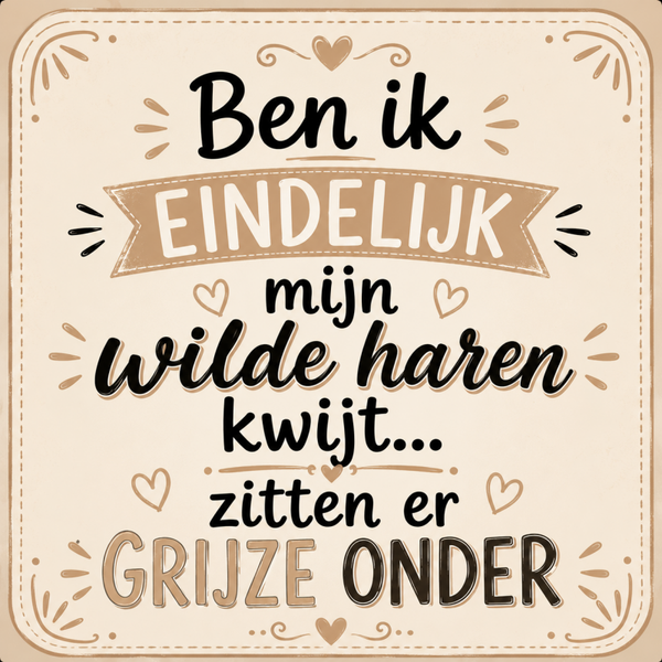 Tegeltje grijze haren