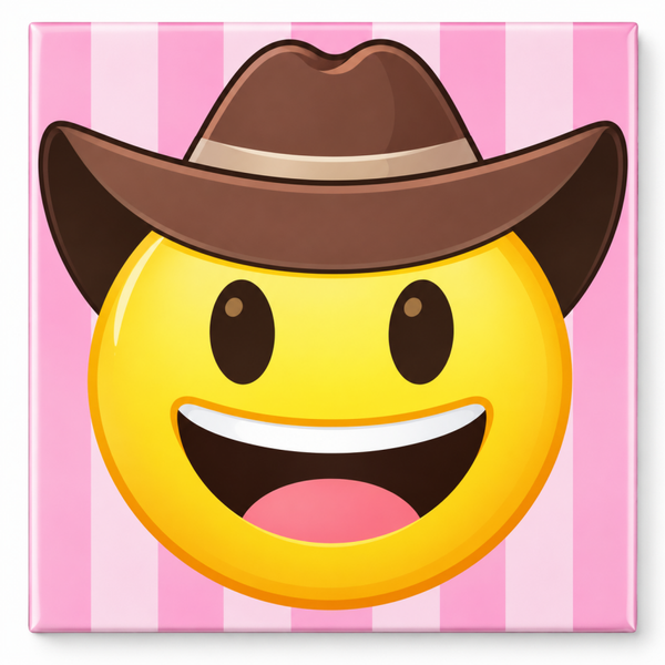 Tegeltje cowboylaarzen smiley roze