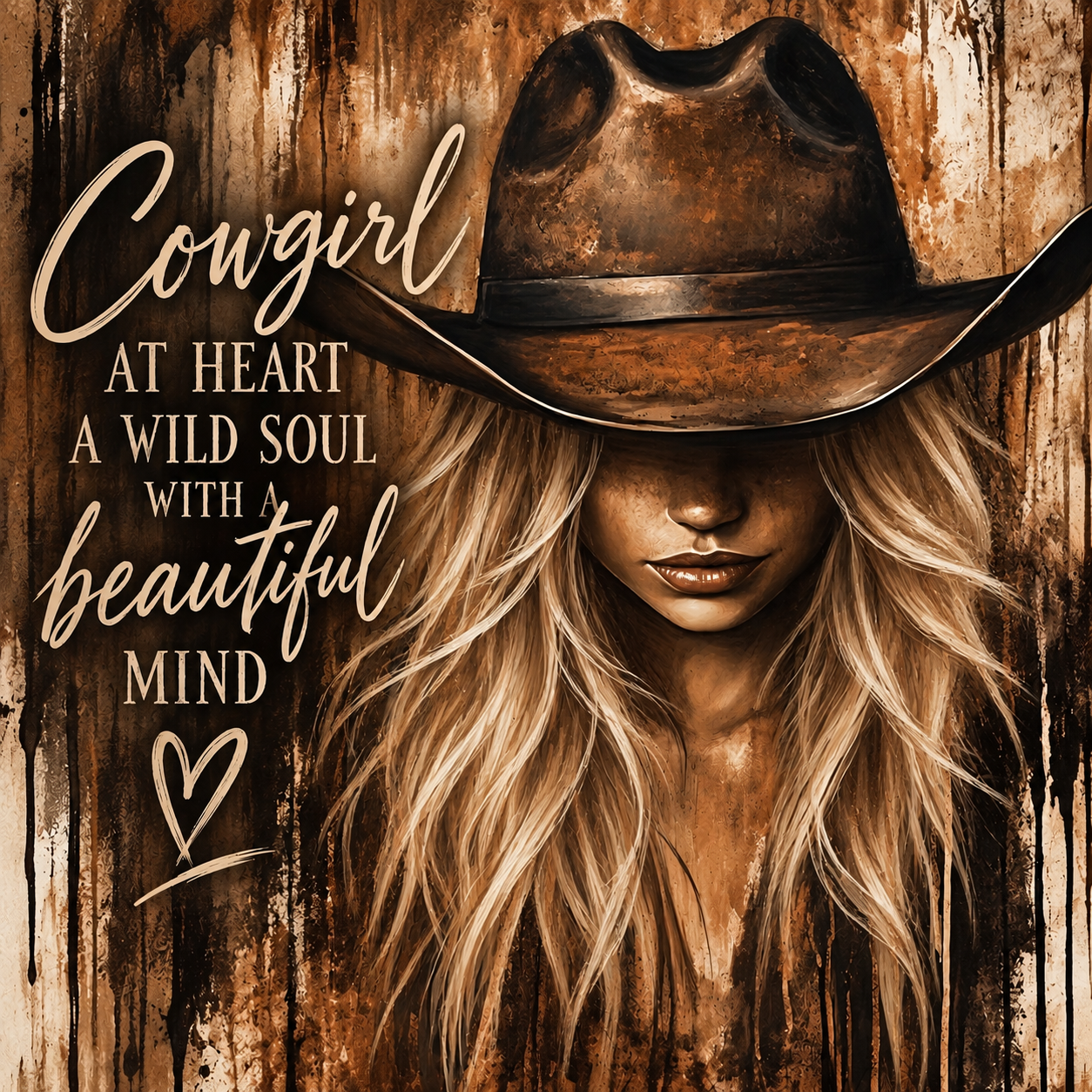 Tegeltje cowgirl