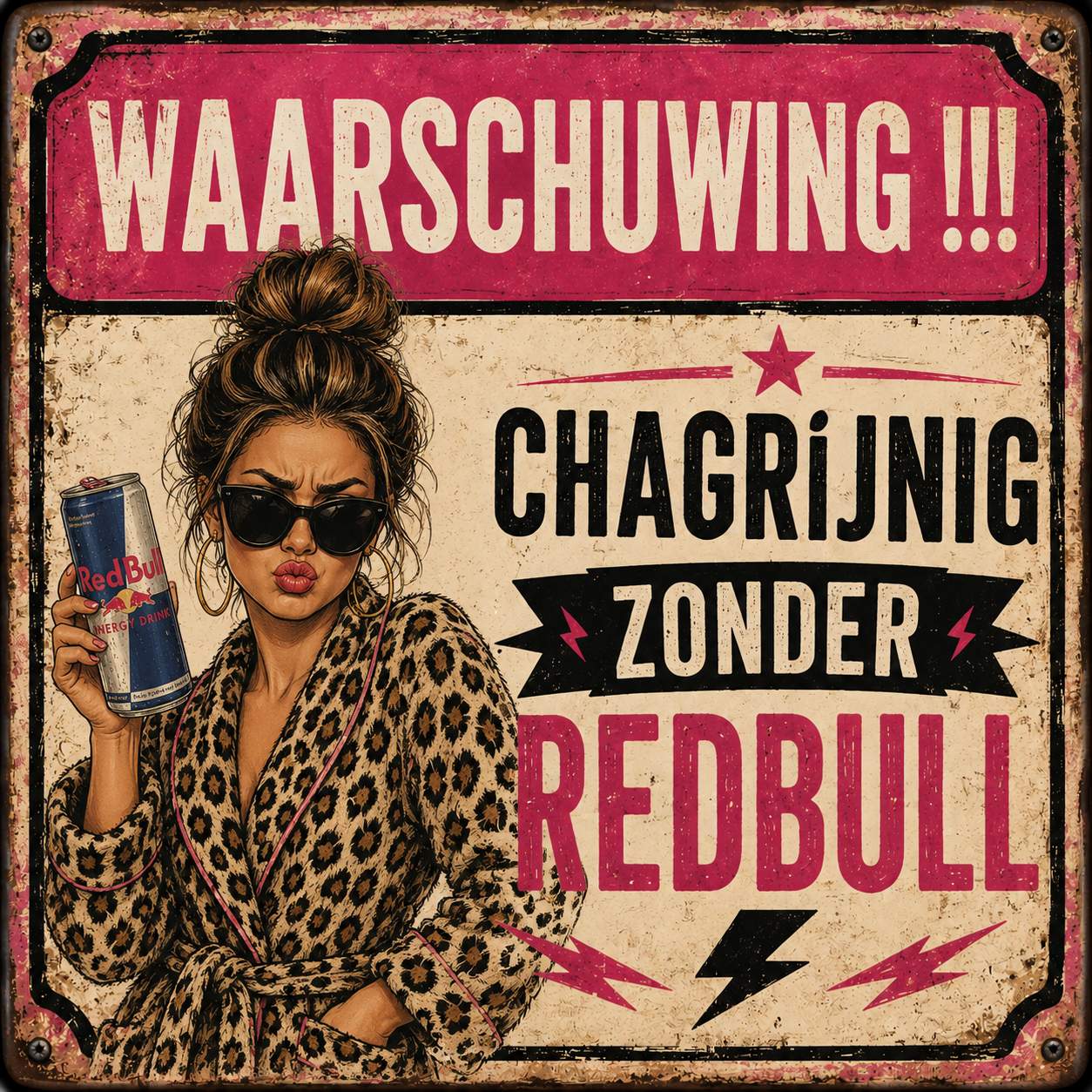 Tegeltje waarschuwing redbull