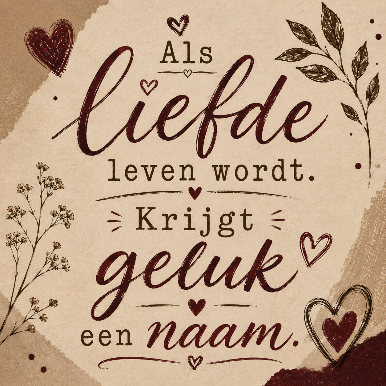 Tegeltje liefde en geluk