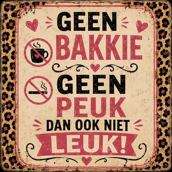 Tegeltje bakkie/peuk