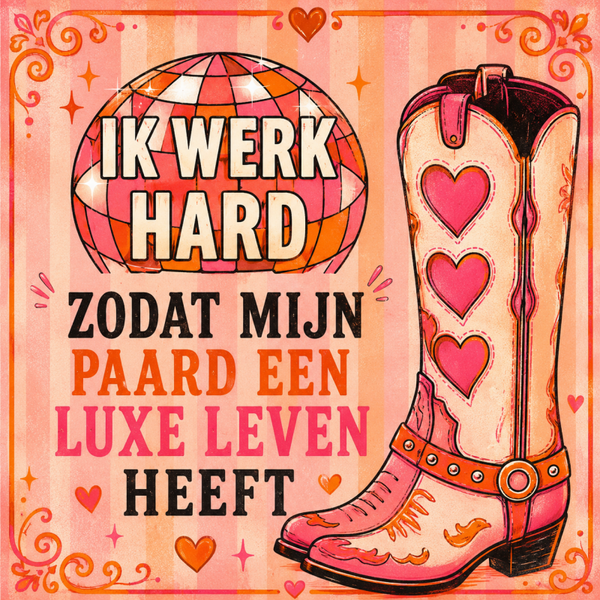 Tegeltje werk hard paard