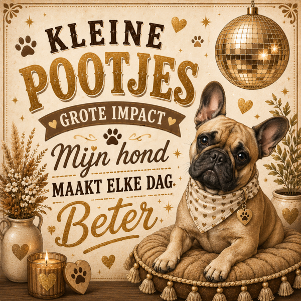 Tegeltje kleine pootjes Franse bulldog