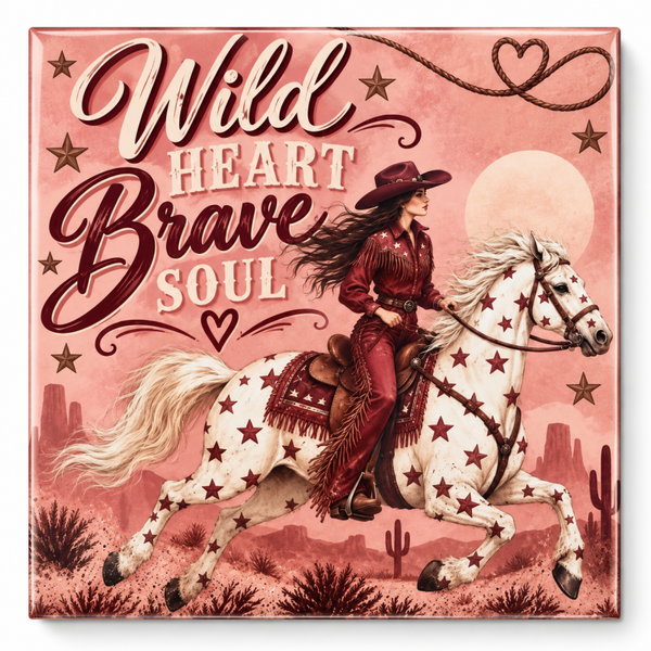 Tegeltje cowgirl vintage