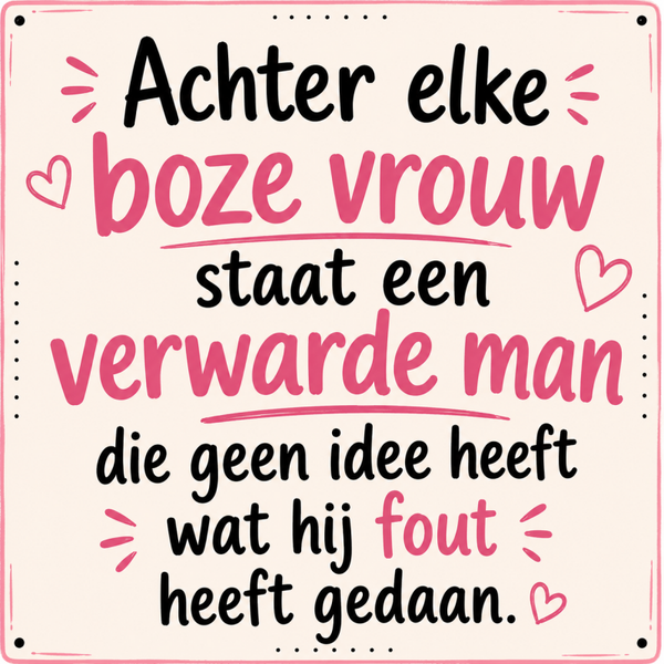 Tegeltje verwarde man.