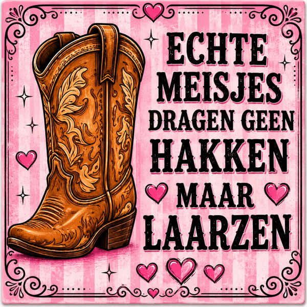 Tegeltje meisjes dragen laarzen