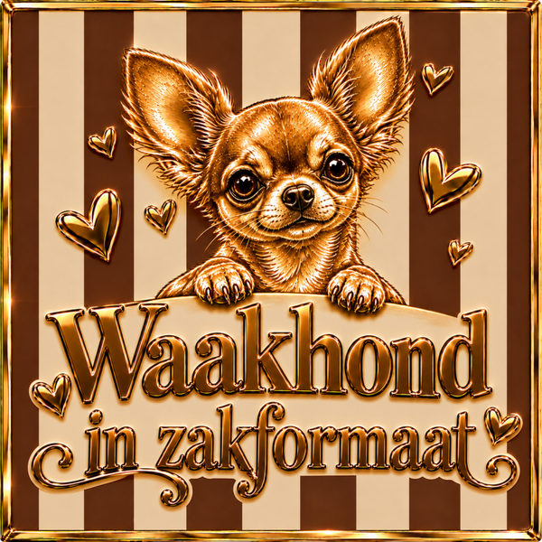 Tegeltje goud chihuahua