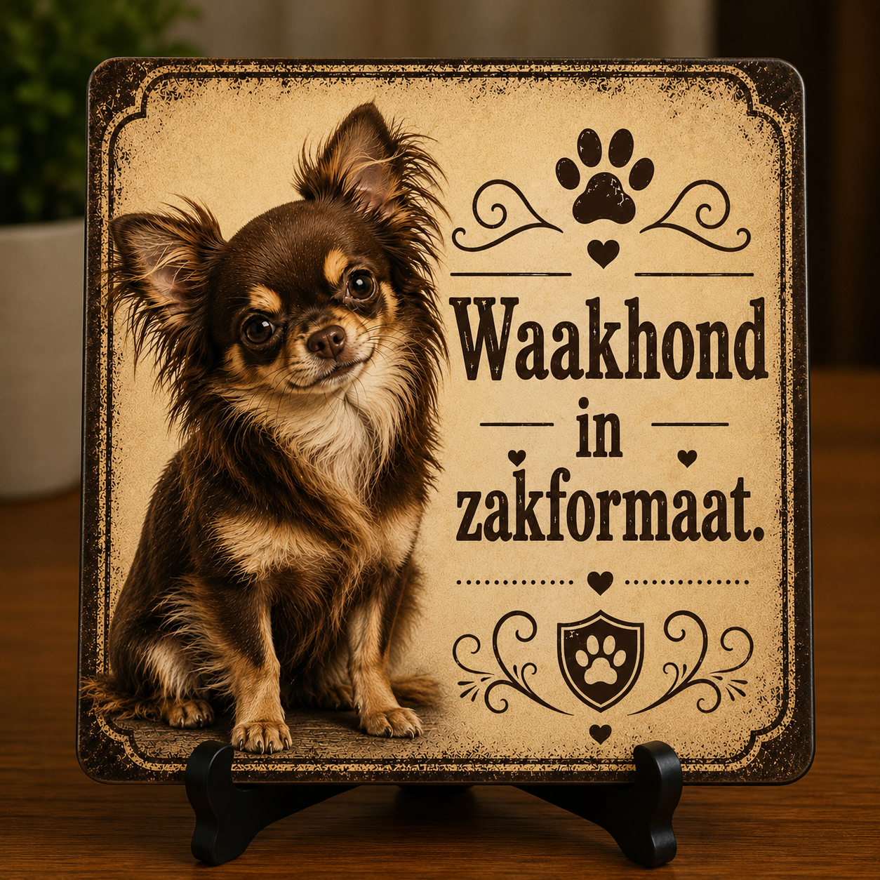 Tegeltje chihuahua lang waakhond
