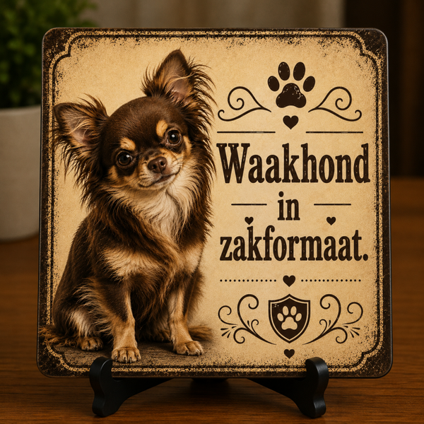 Tegeltje chihuahua lang waakhond