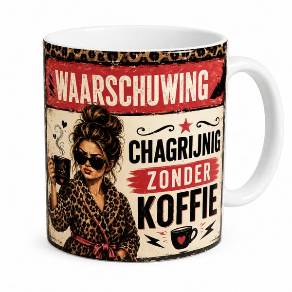 Mok koffie waarschuwing