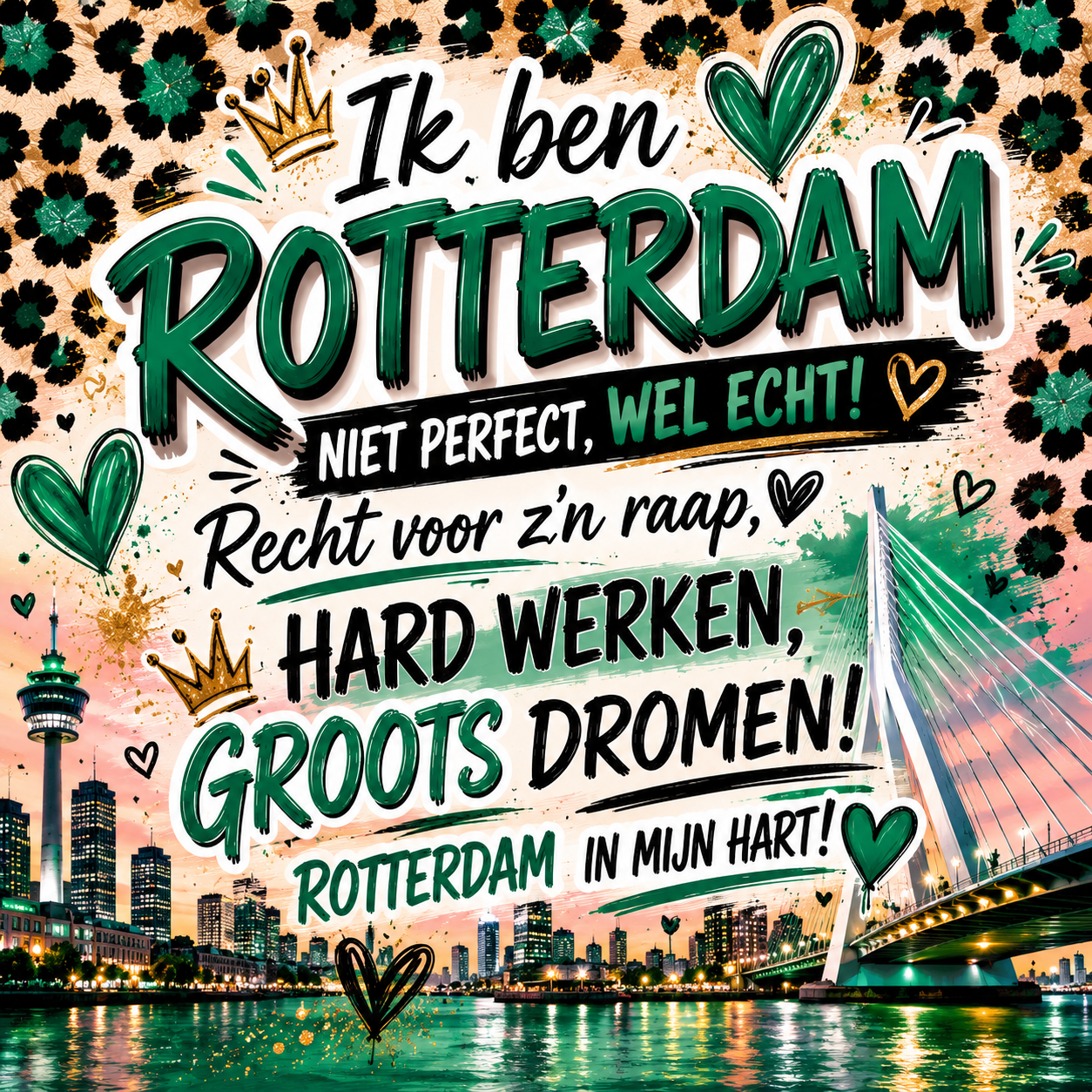 Tegeltje ik ben Rotterdam groen
