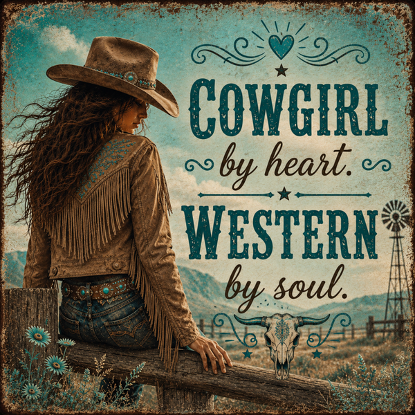Cowboy of cowgirl tegel